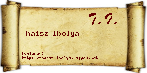 Thaisz Ibolya névjegykártya
